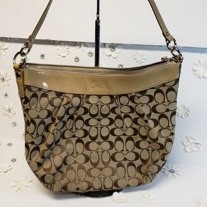 Coach patent And canvas handbag